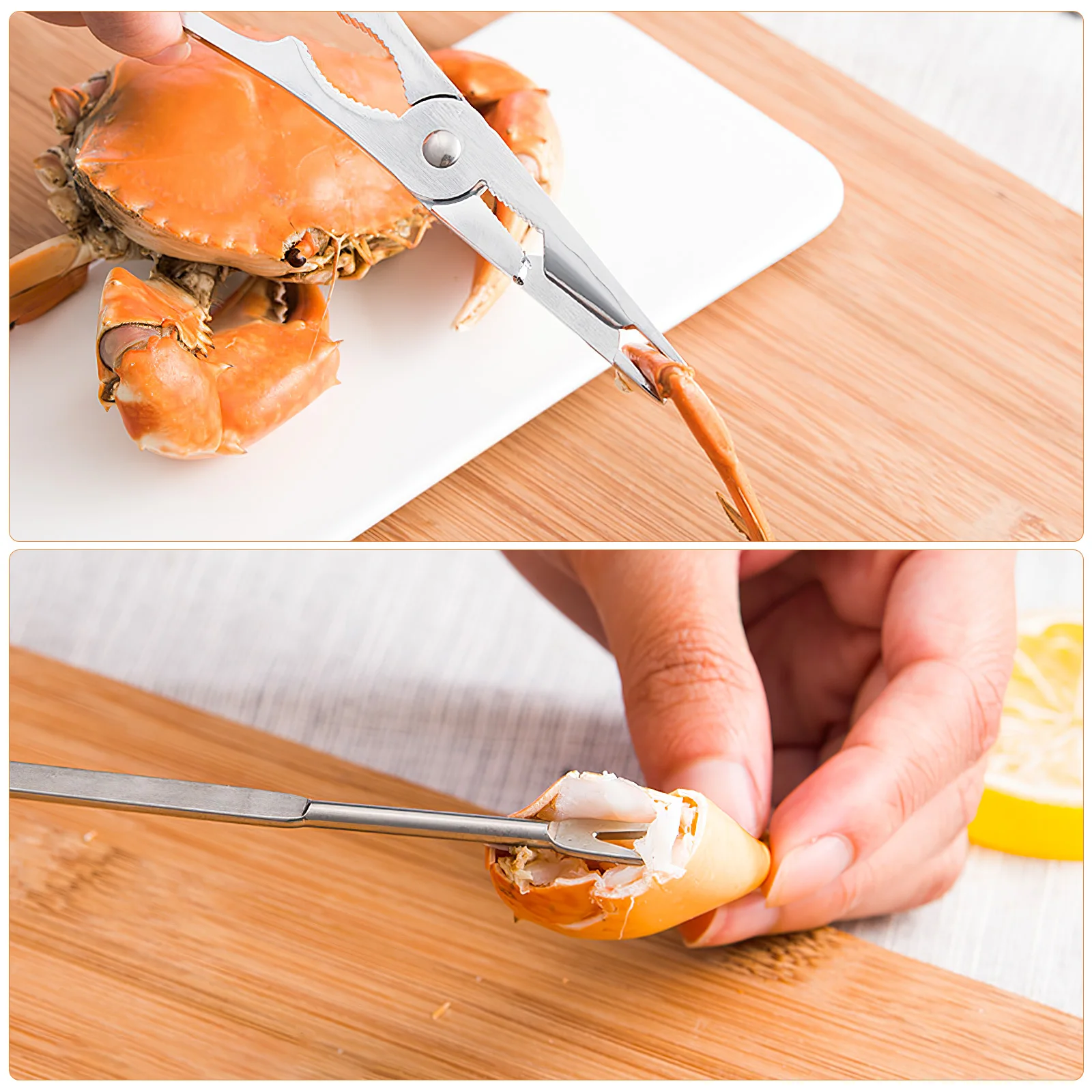 

Crab Claw Tool Set Stainless Steel Seafood Forks Nut Crackers Kitchen Accessories Lobster Shell Peeler Pecan Walnut