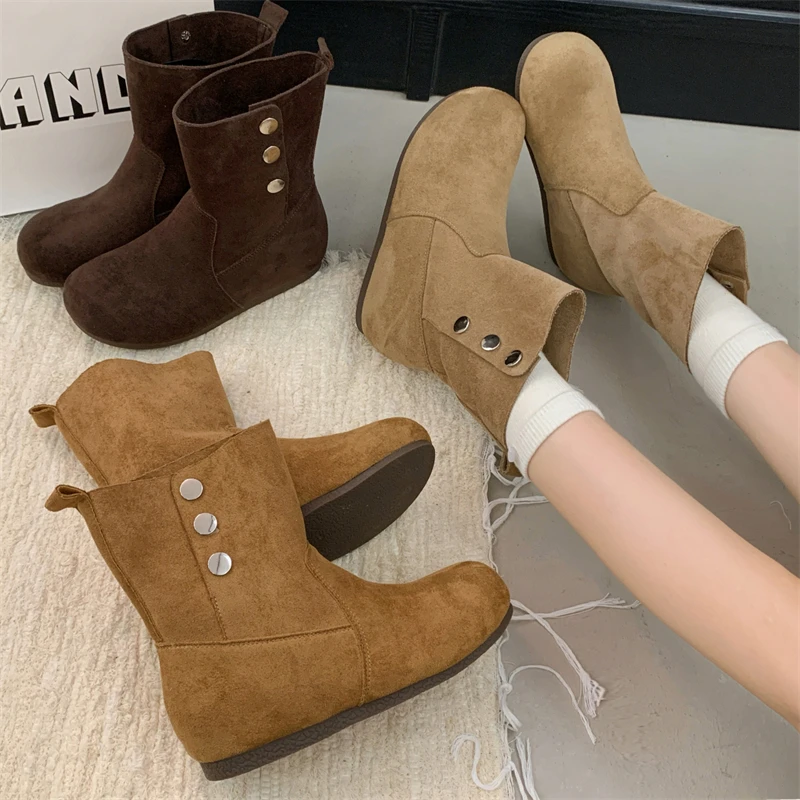 

Ботинки COOTELILI, женские ботинки, новая модная обувь, женская обувь на каблуке 5 см, ботильоны для женщин, обувь с пряжкой, размер 35-40