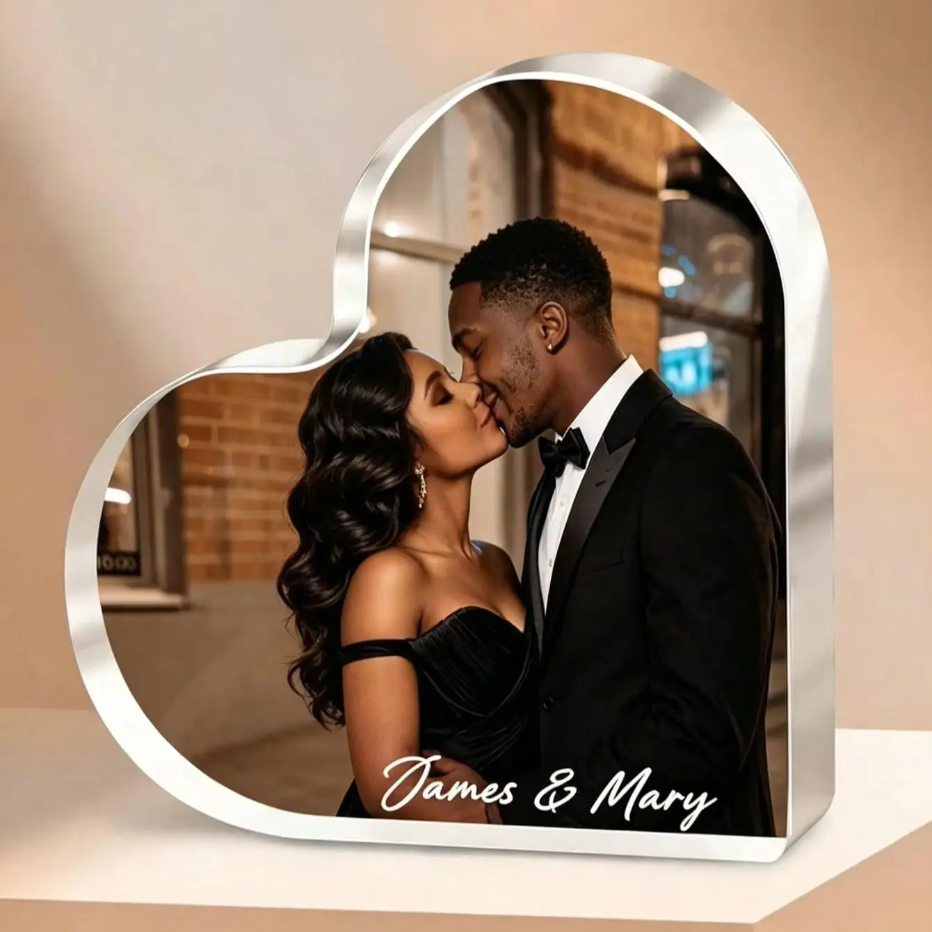 1Pc Custom Acrylic Photo Brick, Personalized Photo Frame Gift for Mom, Boyfriend & Girlfriend, for Wedding,Anniversary,Valentine