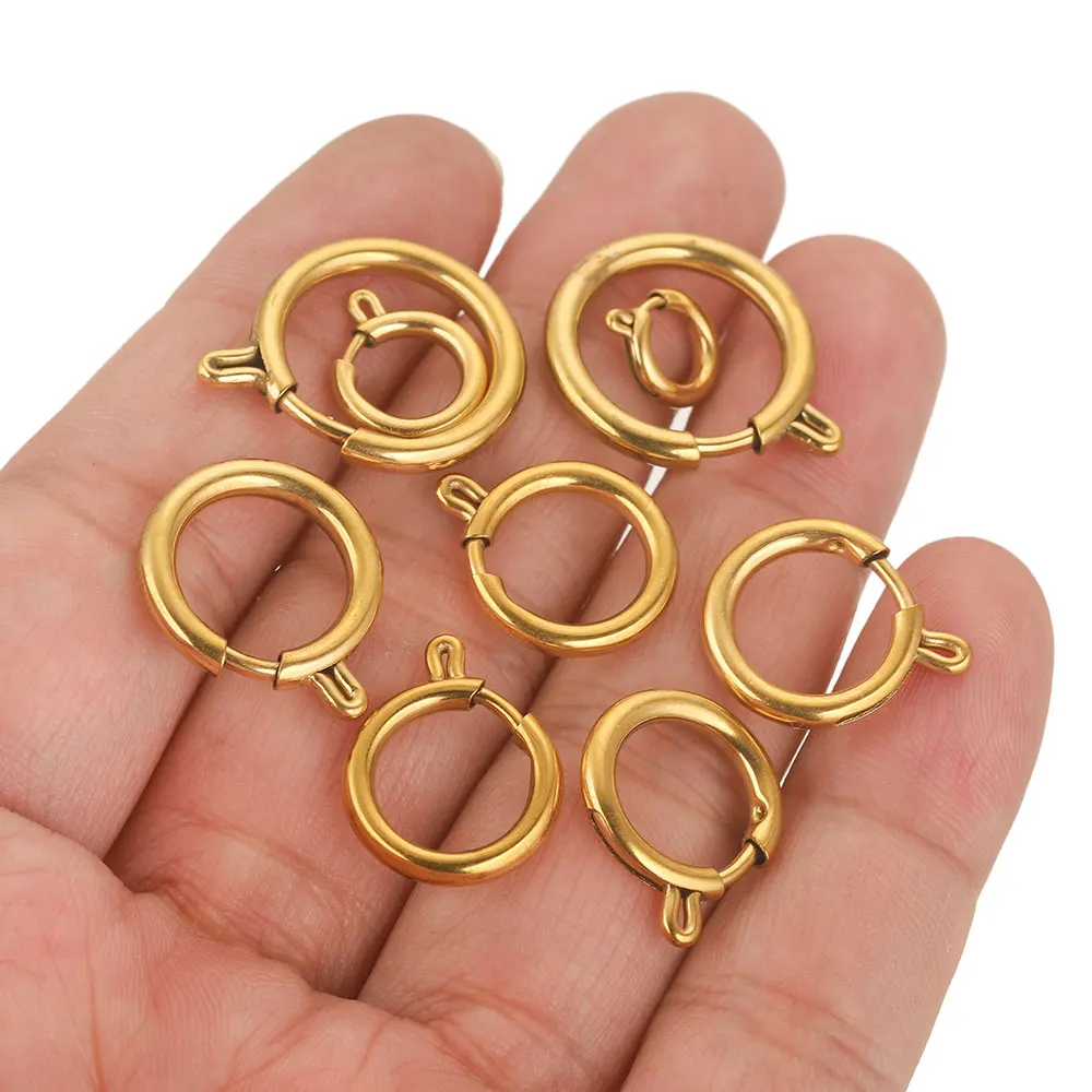 

10pcs Stainless Steel O Ring Spring Clasps Jewelry Connector for DIY Necklace Bracelet Jewelry Making Supplies Wholesale Craft