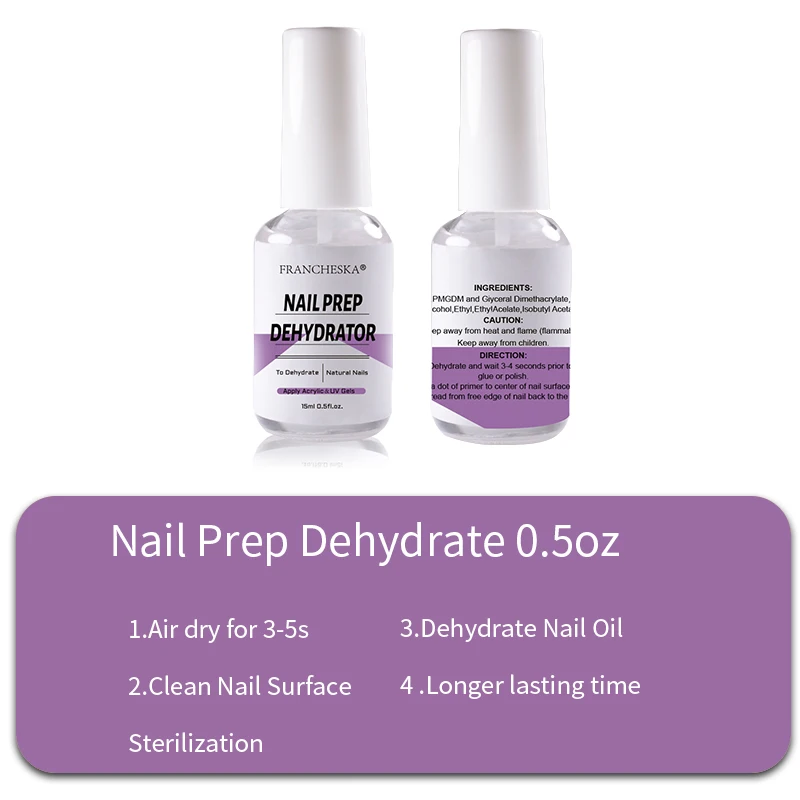 15ml Nail Primering Set Bonder Prep Dehydrator Desiccant Anti-warping Fast Drying No Need Of UV LED Lamp Nail Gel Polish