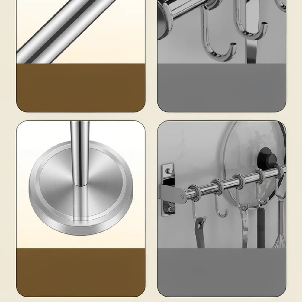 Stainless Steel Vertical Kitchen Organizer Rotating Rack For Spatula Ladle Storage Countertop Cooking Tool Holder