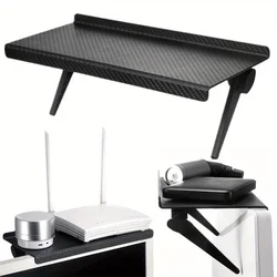 Adjustable TV Screen Top Shelf Computer Monitor Desktop Storage Rack Media Box Router Organizer for Home Office
