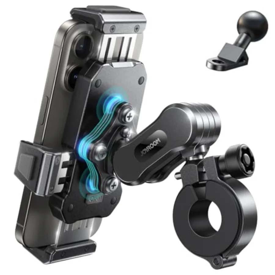 

Aluminum Alloy Motorcycle Phone Holder Metal Motorcycle Phone Mount with Vibration Dampener for Bike Bicycle Scooter ATV/UTV Co