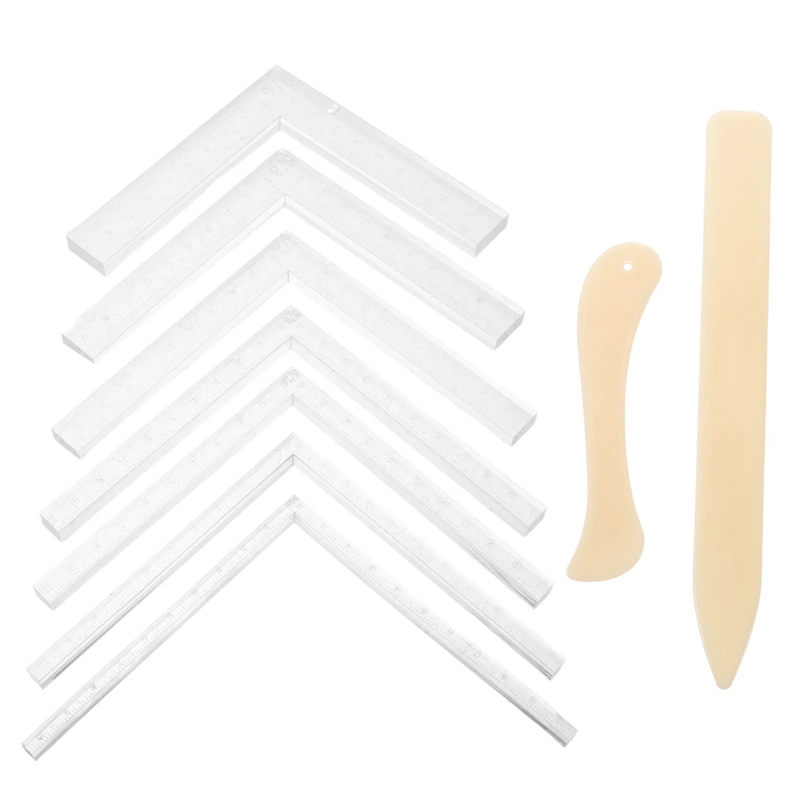 1-set-ruler-right-angle-tool-drafting-scale-measuring-2-pcs-halloween-christmas-new-year-transparent-acrylic-square-clear-paper