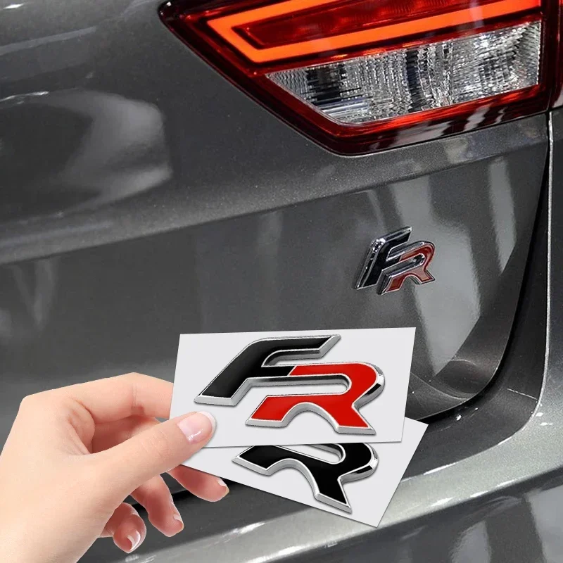 Car FR Logo Fender Rear Trunk Body Emblem Chrome Metal Sticker Front Grille Badge Decor For SEAT Cupra R Ibiza Altea Exeo Leon