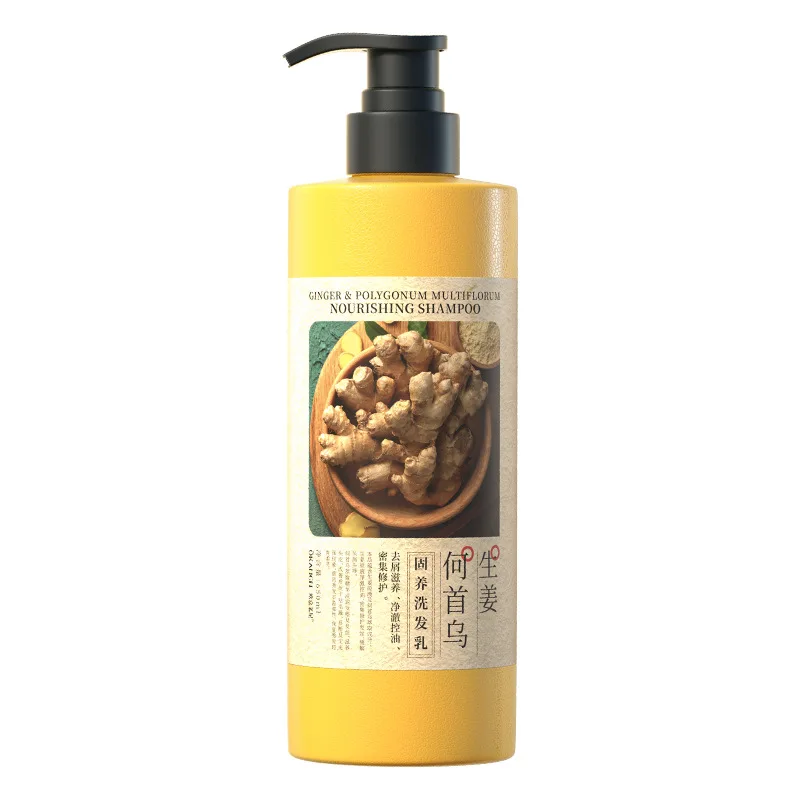 Ginger Nourishing Polygonum Multiflorum Strengthens Roots Reduces Dandruff Balances Oil Men Universal Shampoo