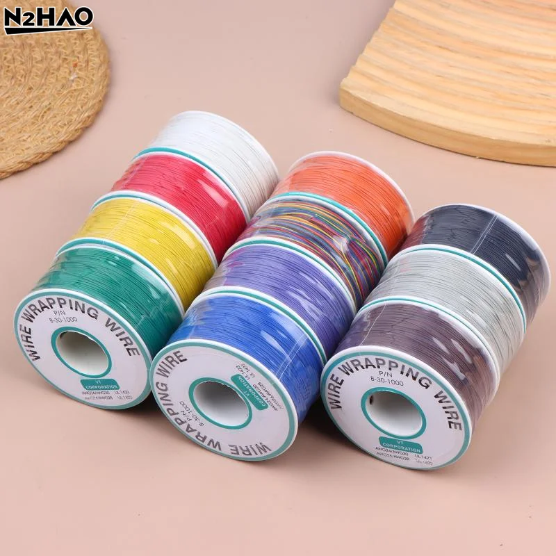 1PCS Roll Wire 11 Colors 250M 30AWG Wire Wrapping Wire B-30-1000 UL1423 Tinned Copper Solid PVC Jumper Insulation Cable Ok Wire