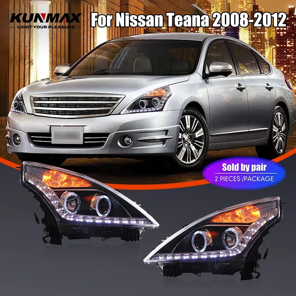 

Pair Of LED Car Headlight Assembly For Nissan Teana 2008-2012 Front Head Lamp DRL Turning Signal Headlights Plug and Play
