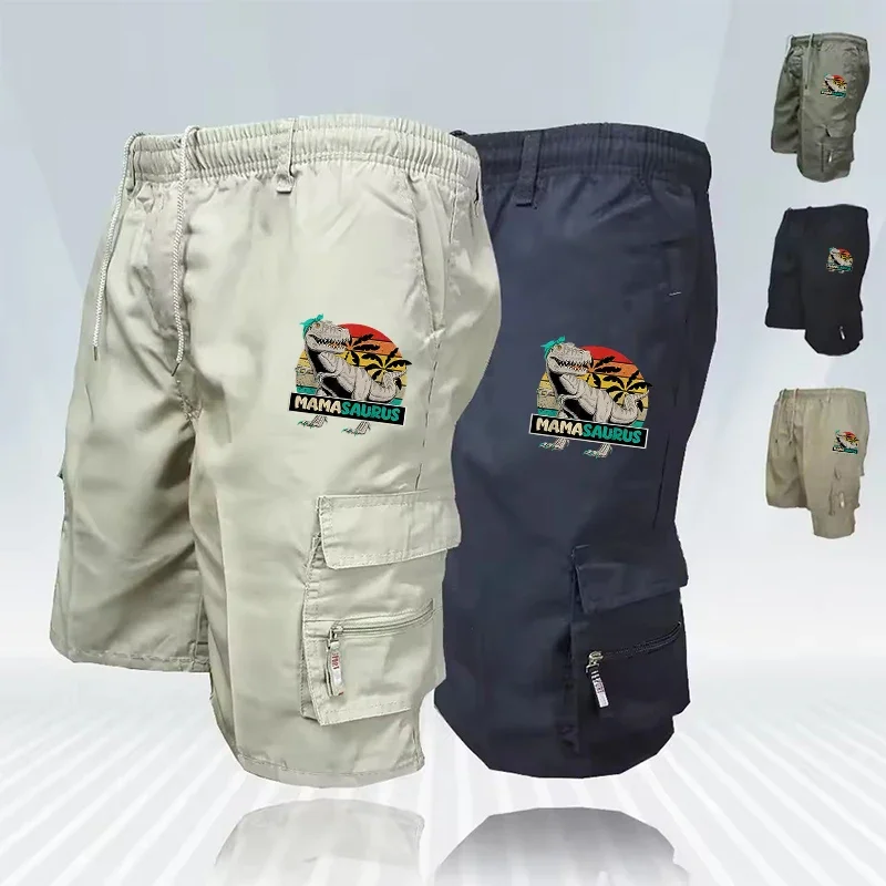 

Мужские шорты-карго, летние брюки большого размера с эластичной резинкой на талии, трендовые спортивные штаны для бега, уличная мужская одежда с несколькими карманами