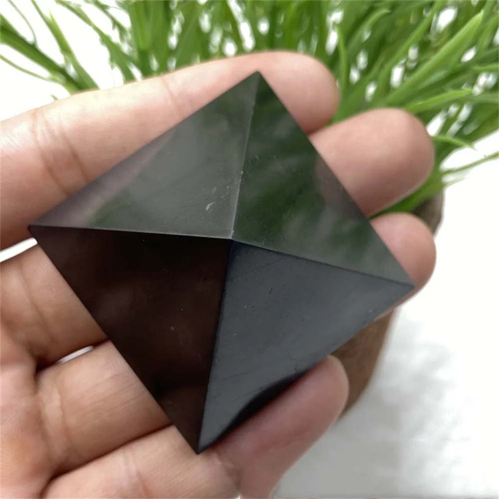 Shungite Stones Pyramid Healing Reiki Protection Energy Balancing Root Chakras Purification Stone Decorate  Russia-Root Chakra