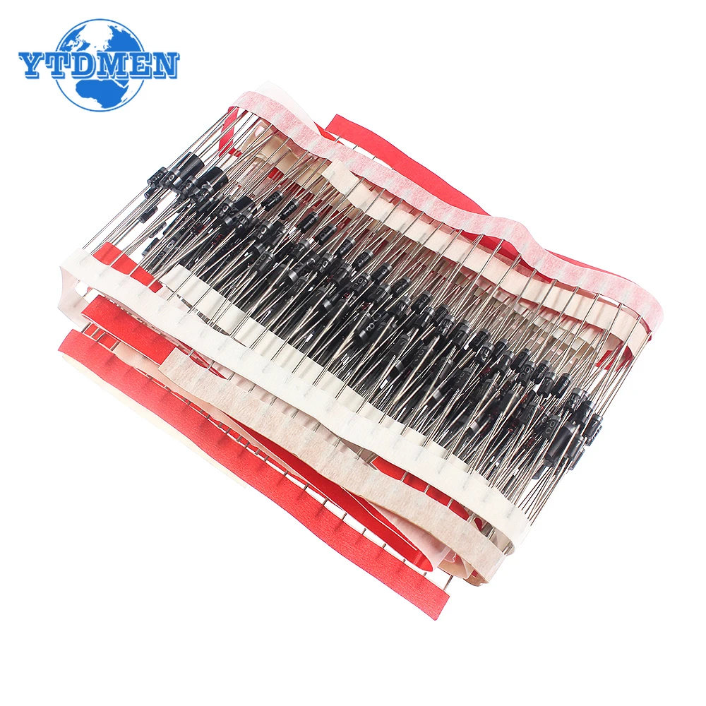 100/350pcs Fast Switching Schottky Diode Assorted Kit 1N4001 1N4004 1N4007 1N5408 UF4007 FR207 1N5817 1N5819 1N5822 1N4148 RL207