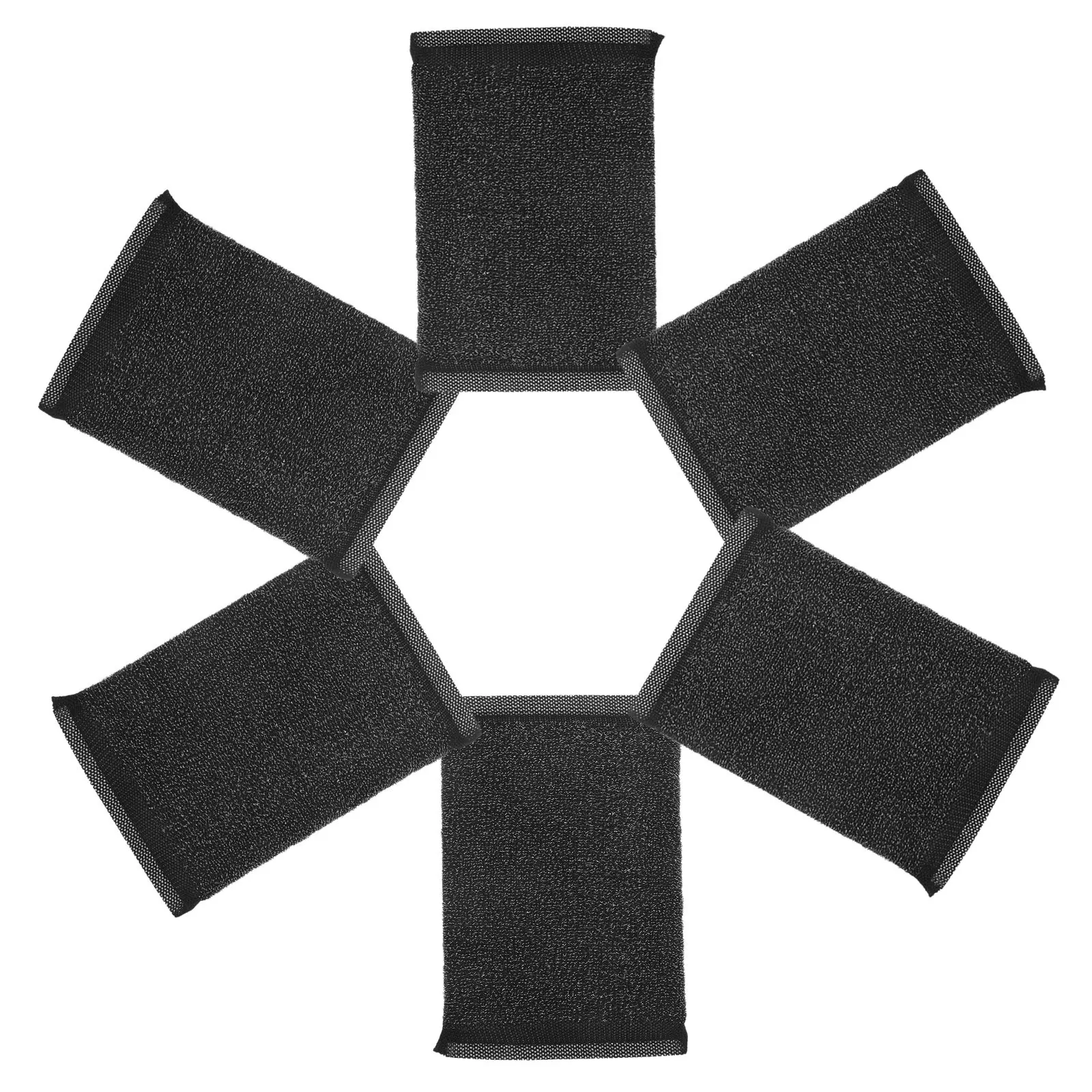 6Pcs Black Stainless Steel Wool Scrubbing Sponges Ergonomic Grip Non-Scratch Pot Cleaner Sponges for Tough Grease on Cookware