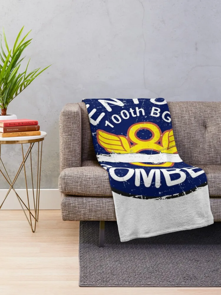 USAAF - The 'Bloody 100th' Bomb Group - Century Bombers - Grunge Style Throw Blanket blankets and throws Luxury Blankets