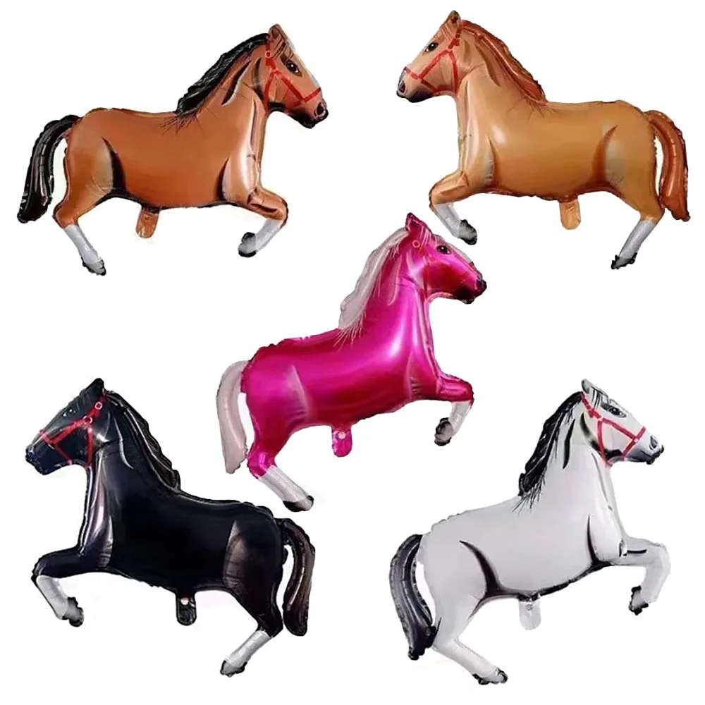 1Pc Horse Shaped Balloons Aluminum Foil Balloon Horse Themed Party Balloons Decorations for Birthday Baby Shower Cowboy Party