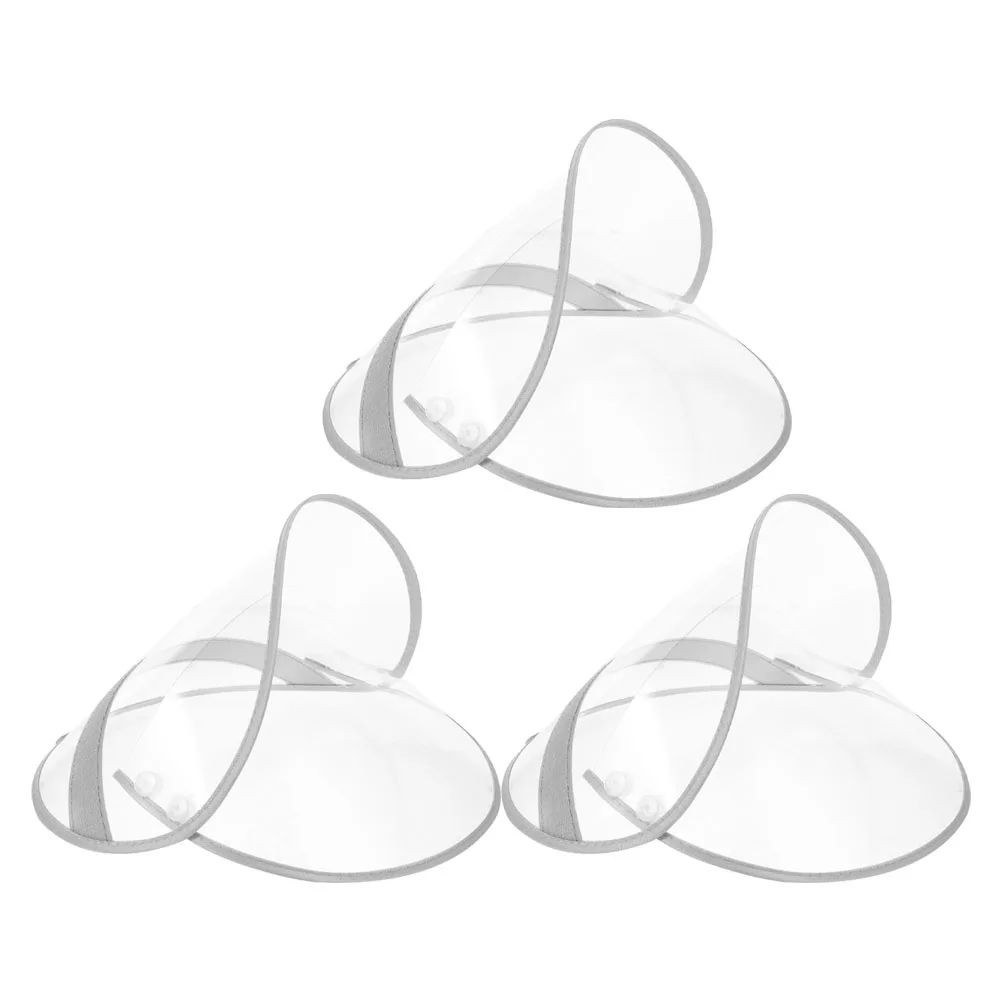 

3 Pcs Removable Raincoat Hat Brim Shield Transparent Plastic Face Protector Poncho Hood Accessories Anti Splash