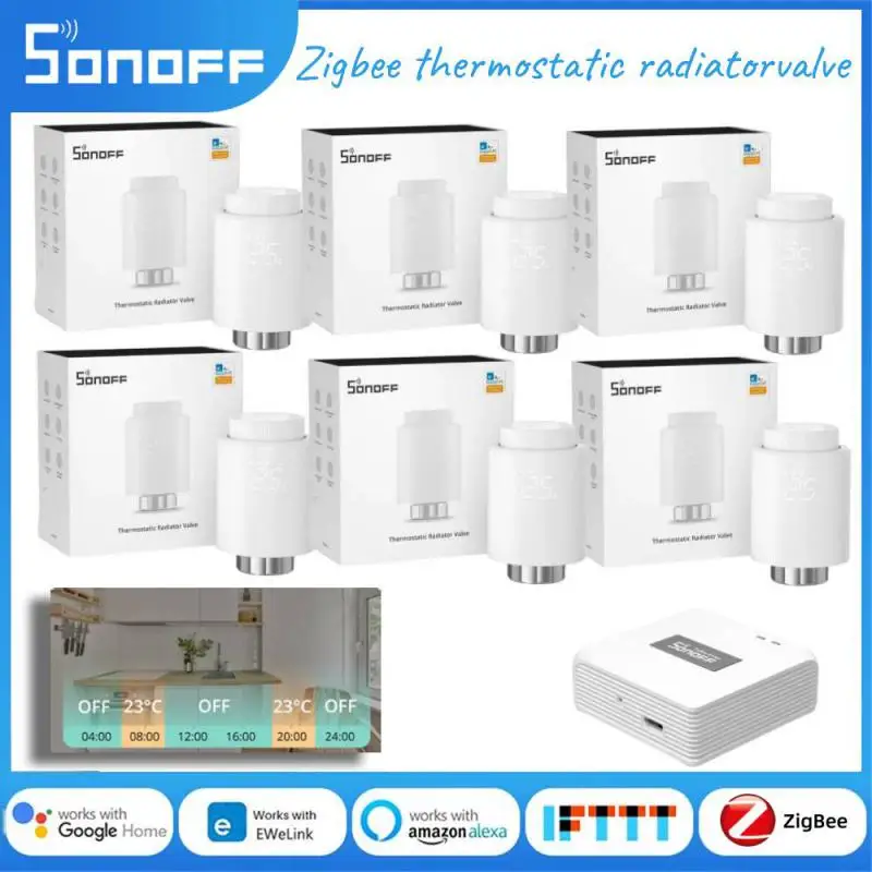 NEW SONOFF No Noice Smart TRVs Zigbee Thermostatic Radiator Valve TRVZB Child Lock Heater Temperature Control TRV Alexa ZHA MQTT