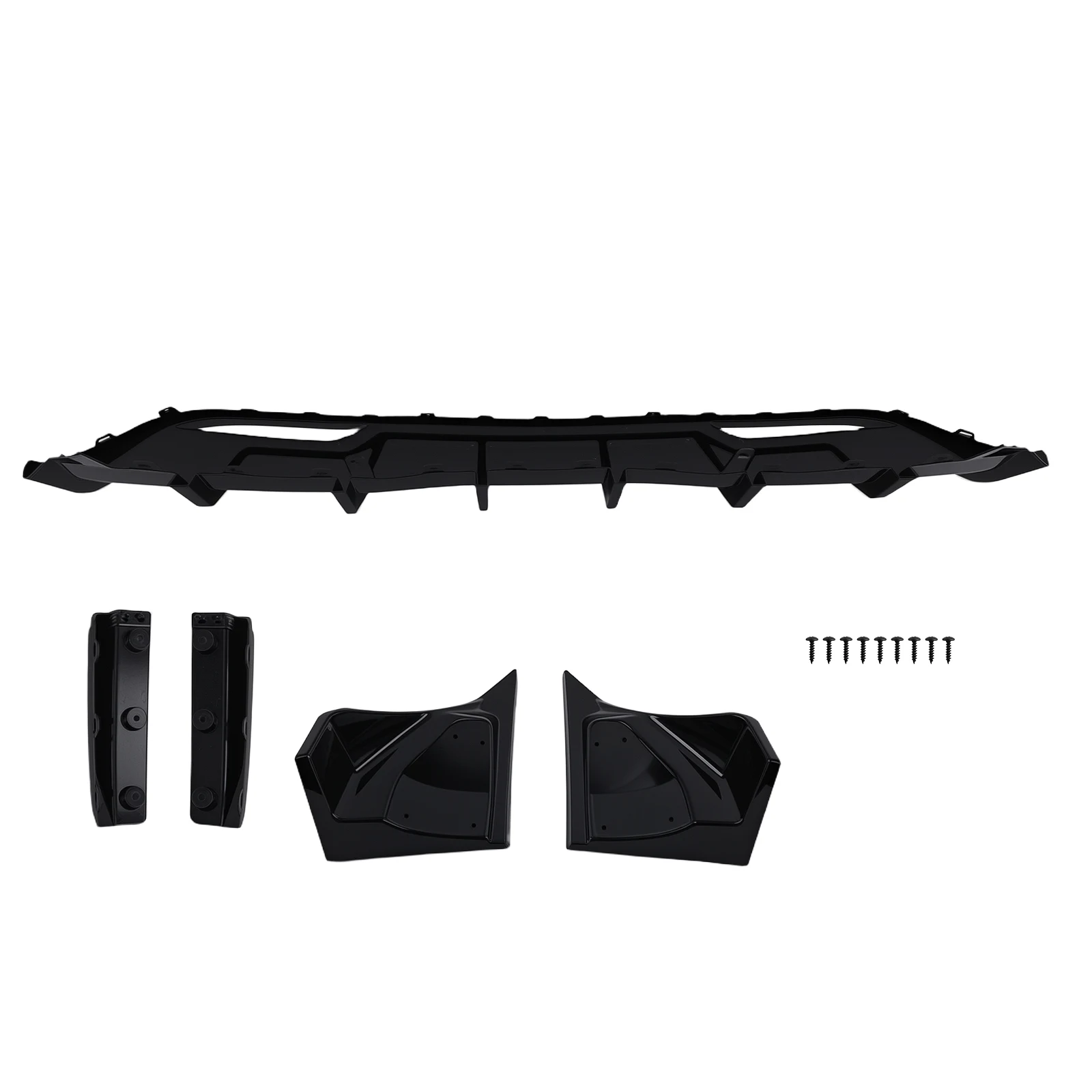 

Rear Bumper Diffuser W/ Extensions For 2024-2025 Tesla Model 3 Black Performance