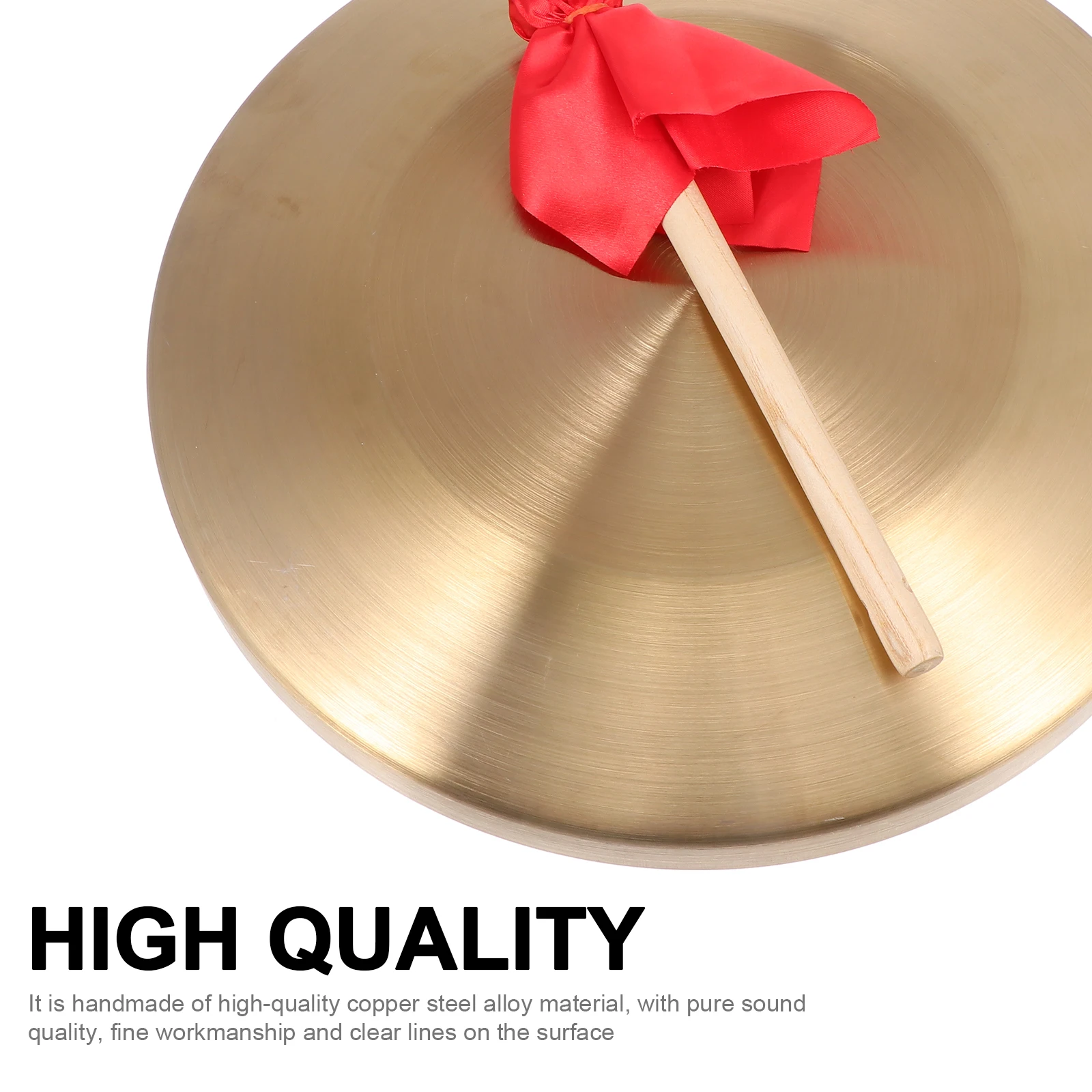 

1 set 1 Set Handmade Copper Gong Opera Percussion Durable Sturdy Loud Clear Sound Ergonomic Handle Golden Color With Play Hammer