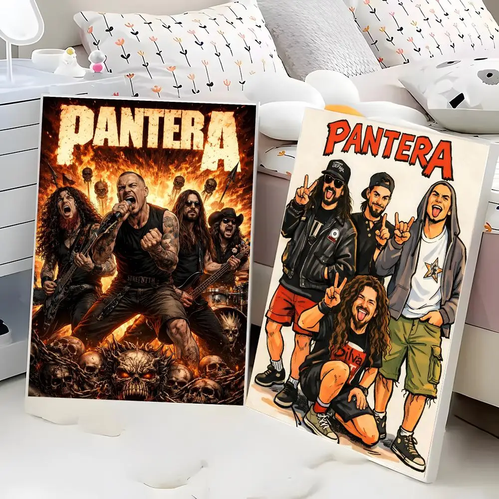 Band Groove Metal Pantera Painting Calligraphy Poster Eco-Friendly Decor Vintage Office Frameless Canvas