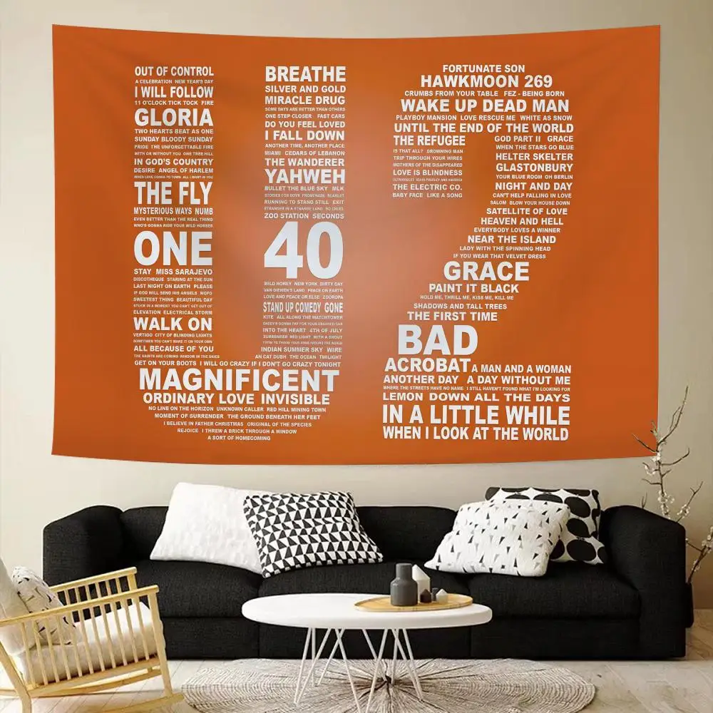 Alternative Rock U2 band Tapestry House Bedroom Living Bar Garden Microfiber Decoration Background