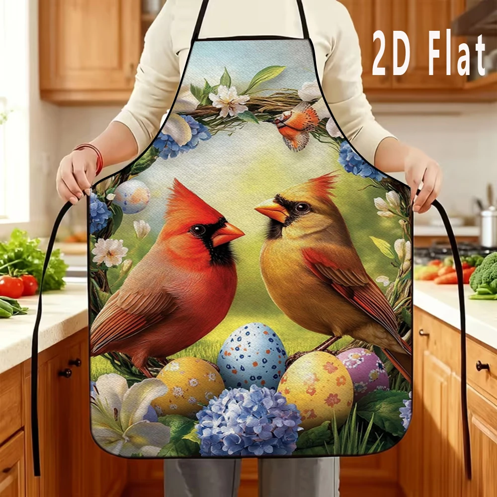 Multiple sizes Easter Cardinal Print Apron,  Kitchen and Dining Apron, BBQ Apron, Durable and Easy to Clean