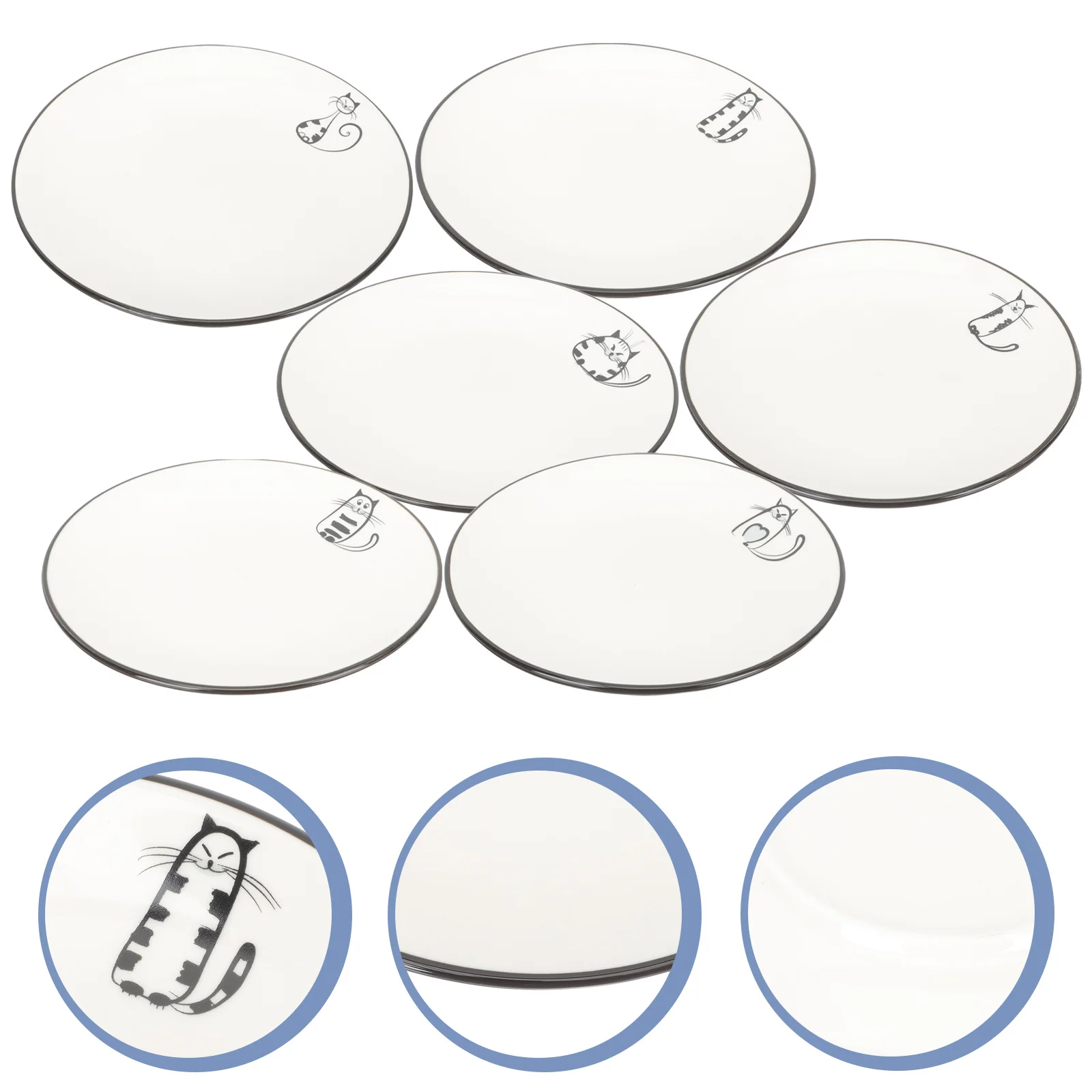 

6Pcs Ceramic Steak Plates Fine Craftsmanship Elegant for Parties Bars Hotels and Home Dining Dinner Plates