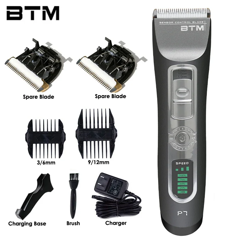 BTM P7 Professional Electric Hair Clipper Rechargeable Hair Trimmer for Men Hair Cutting Machine To Haircut Beard Trimmer