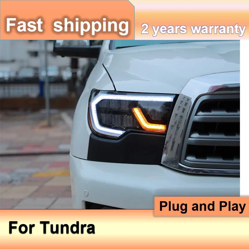 Car Accessories for 2010 Toyota Tundra Head Lights 2007-2013 Sequoia Headlights DRL Turn Signal High Beam Projector Lens