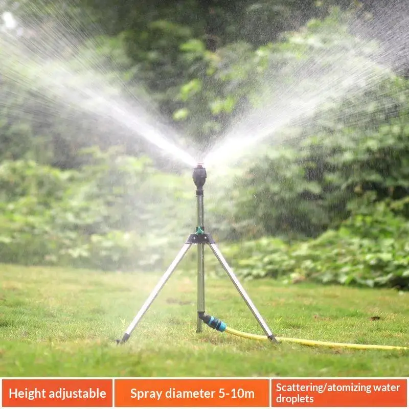 Stainless Steel Telescopic Support Tripod 360 Rotatable Garden Sprinkler Head Outdoor Lawn Yard Watering Tool