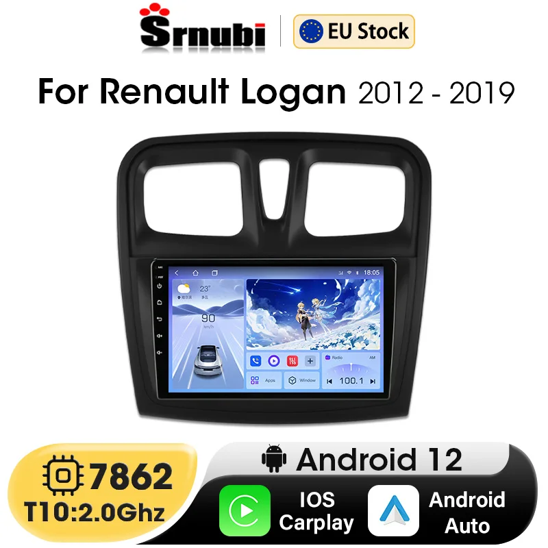 Wireless Carplay 2Din Android Car Radio Multimedia Player for Renault Logan 2 2012-2019 Sandero 2 2014 - 2019 GPS Navigation DVD