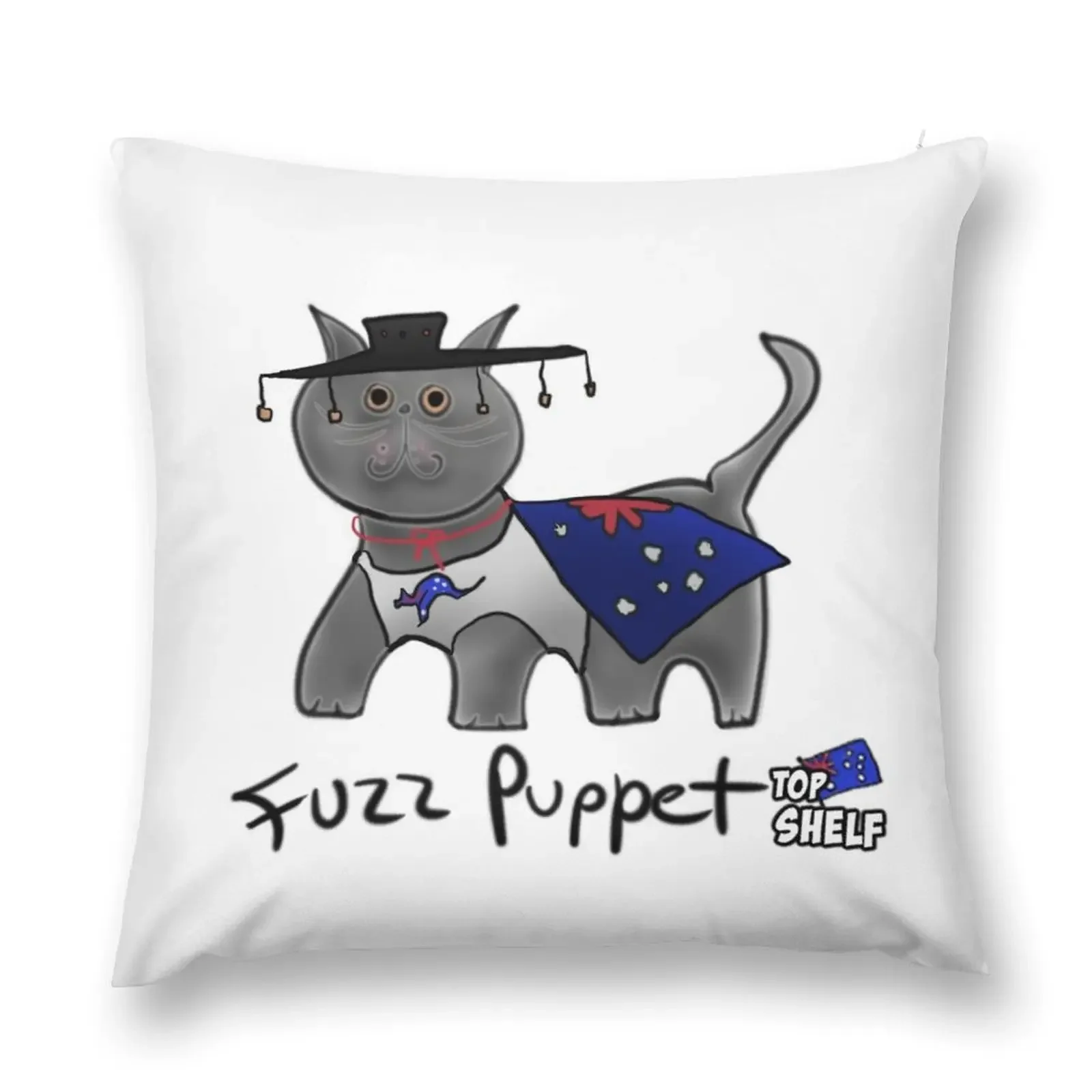 Cute Cat Fuzz Puppet [Straya Edition] Throw Pillow Sofa Decorative Covers Sofas Covers pillow