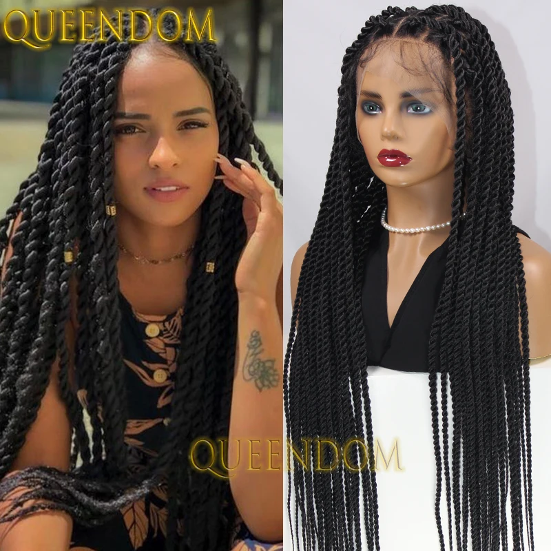 JGreeting-Perruque Synthétique Tressée au Crochet pour Femmes Noires, Faux Locs, Tresses Torsadées Sénégalaises, Perruque Naturelle de Déesse, 36 Pouces