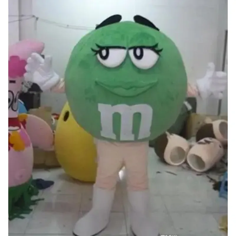 

Funny Green M M BeanM&M Chocolate Candy Colors Beans Mascot Costume Adult Size party walking cartoon Mascot Costume
