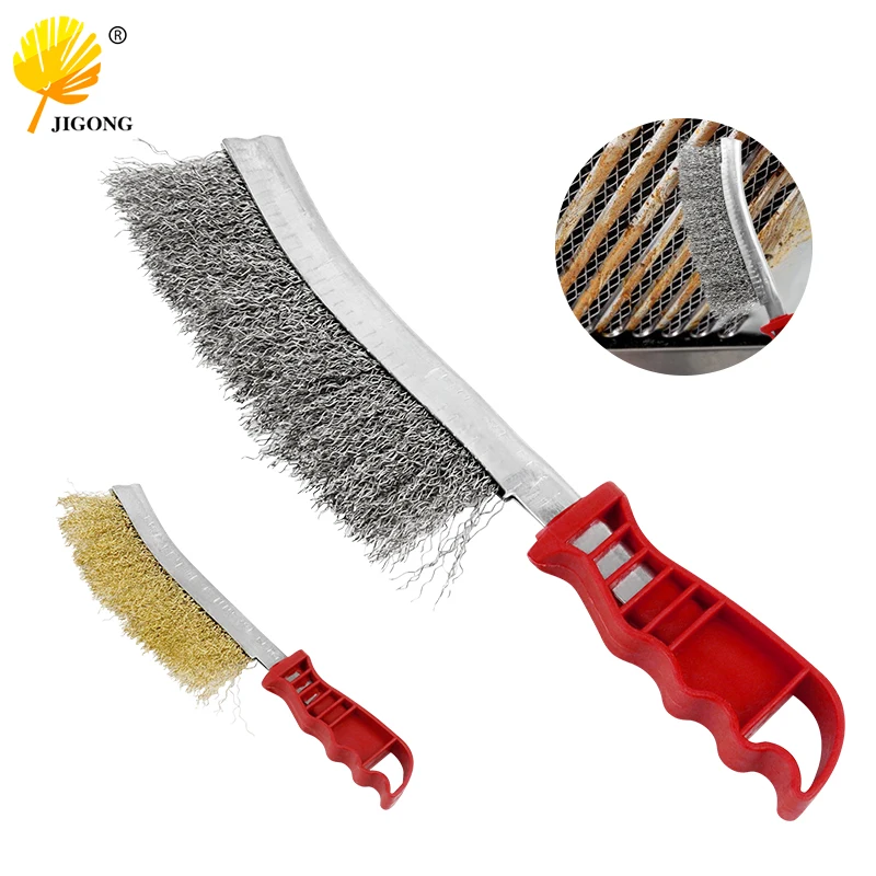 Plastic Handle Stainless Steel Wire Knife Brush Copper Plating Cleaning Machine Rust Removal Dust Removal Chip Removal Polishing