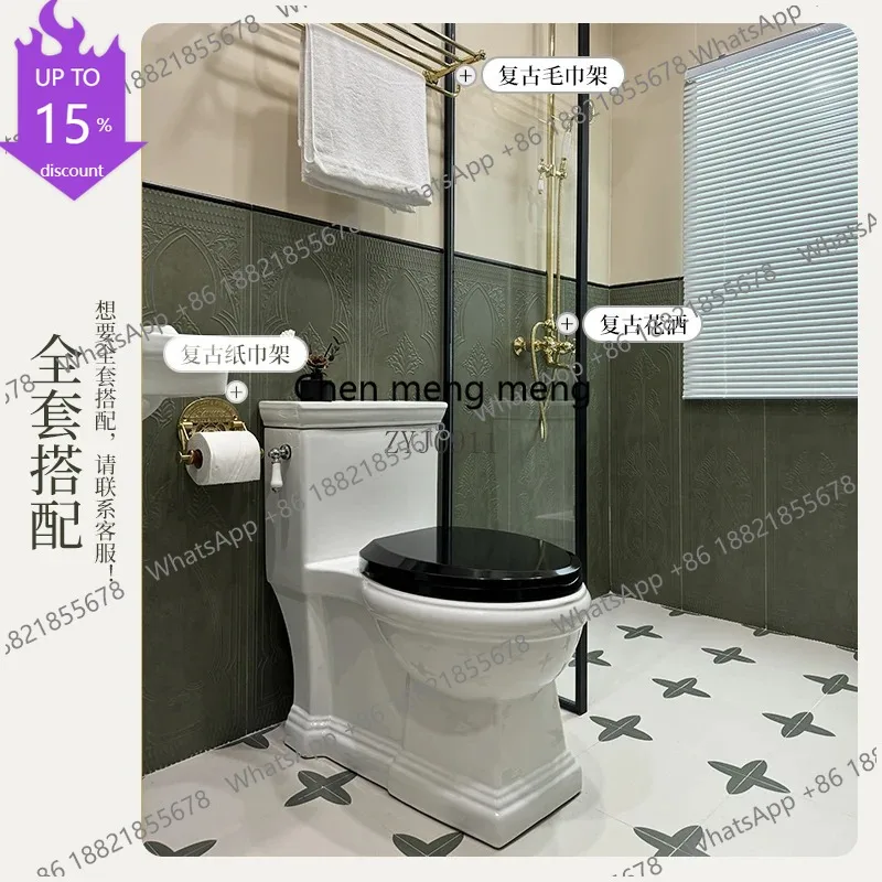 

Унитаз A182 в европейском ретро-стиле, классический французский, керамический, с крышкой из массива дерева, сифонный, для дома