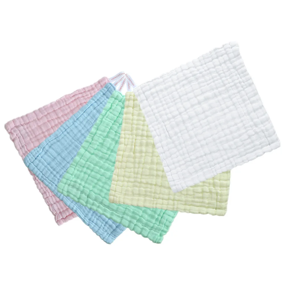 5-delig katoenen washandje absorberende mousseline handdoeken voor peuter babybadje strand H spuugdoekje veilig comfortabel huidvriendelijk