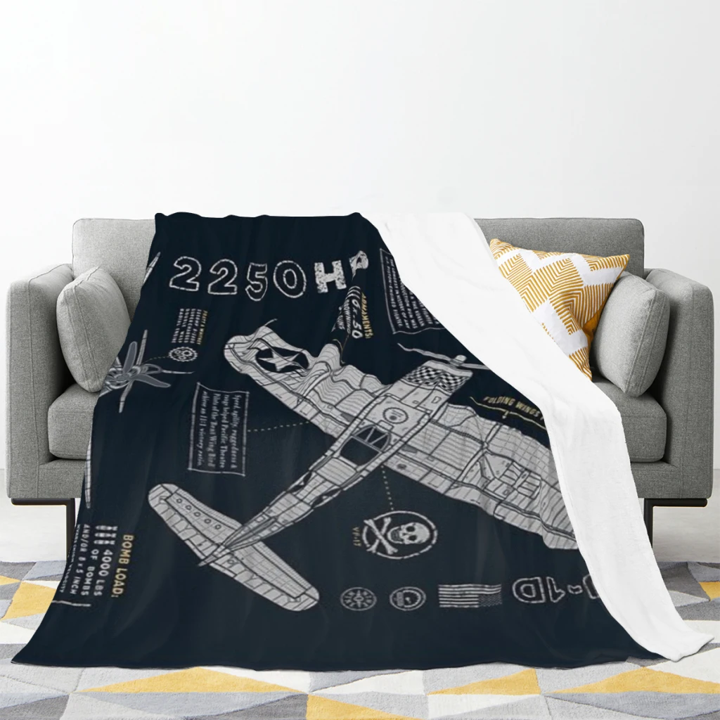 F4U Corsair Comfortable Flanne Blanket Fluffy Soft Bedroom Decor Sofa Blankets Comforter Home and Decoration