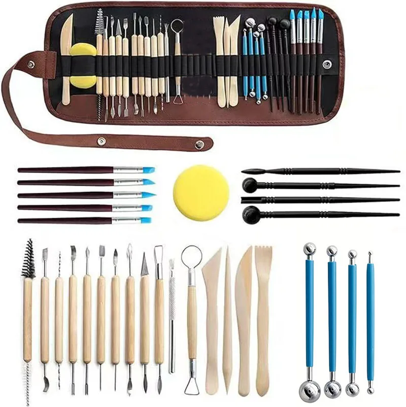 

31Pcs Ceramics Clay Tools Air Dry Clay Polymer Tool Set for Adults Kids Sculpting Drawing Molding Pottery Kiln Dotting diy Art