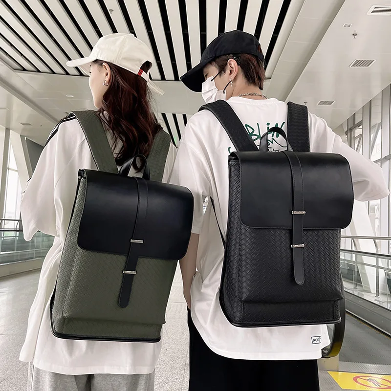 Mochila de gran capacidad para hombre, estilo coreano de negocios, diseño de moda, cuaderno de viaje Negro, Bolsa Escolar informal para estudiantes,