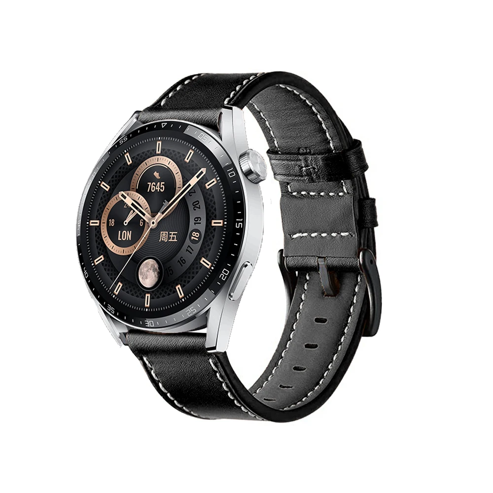 Honor GS Pro /GS 3 3i Bracelet 20 22MM Leather Watchband For Honor Magic Watch/ 2 42mm 46MM Strap Band Honor ES Correa Band
