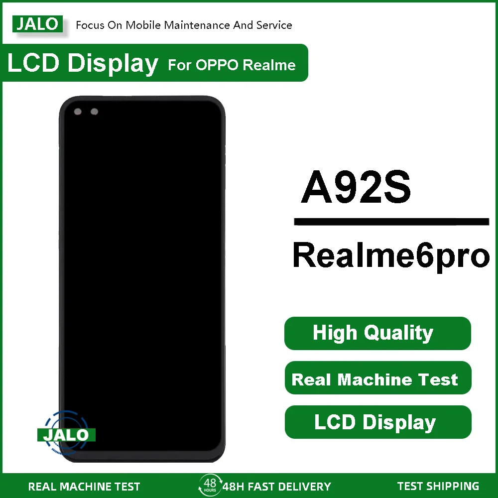 JALO Mobile Phone LCD Screen for OPPO A92S Realme 6PRO with Frame Integrated LCD Display Touch Screen LCD Panel Replacement
