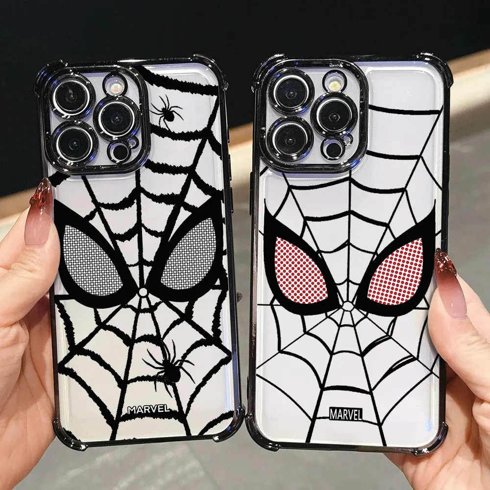 

Marvel Spiderman Luxury Shockproof Case For iPhone 17E 17 16 Pro 15 14 13 12 11 Pro Max 17 Air 16 E 15 Plus Silicone Phone Cover