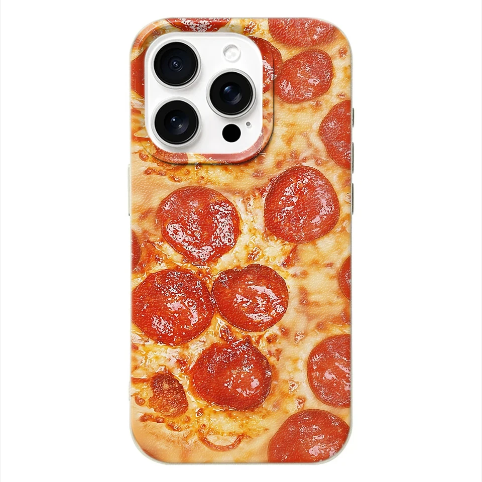Funda Simple con Estampado de Hamburguesa para iPhone 13 12 11 Pro Max 17 17e 16e 15 14 Air Protectora Antigolpes 3