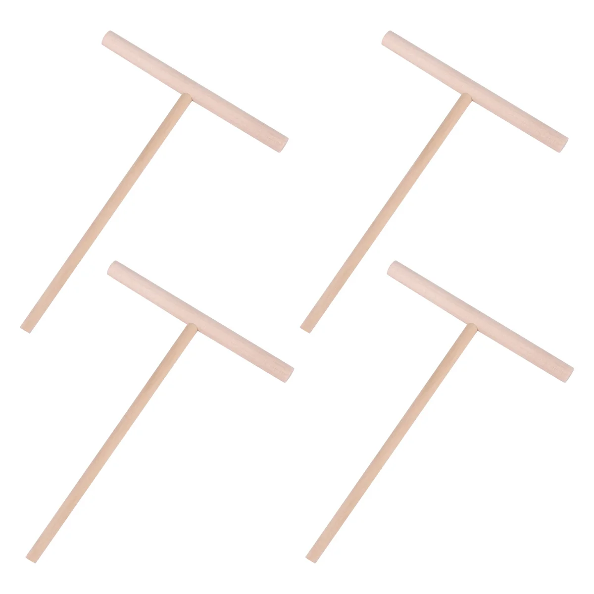 A36R 4Pcs T Shape Crepe Maker Pancake Batter Wooden Spreader Stick, Wooden Crepe Tools,Crepe Spreaders for Making Crepes