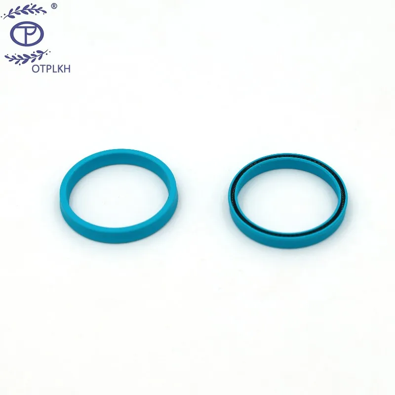 

spring seal for Holes modified polytetrafluoroethylene with glass fiber blue with V-shaped spring OTPLKH factory customized