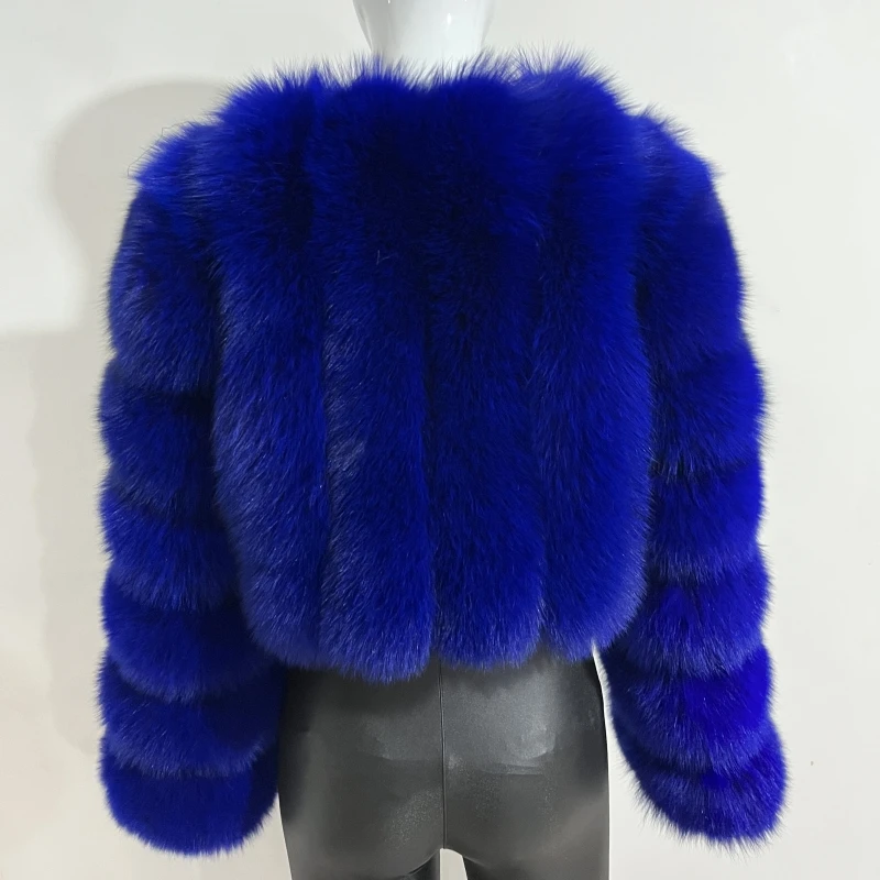 2023 New Short Style Real Fox Fur Coat Winter Woman Natural Warm Fashion Luxury