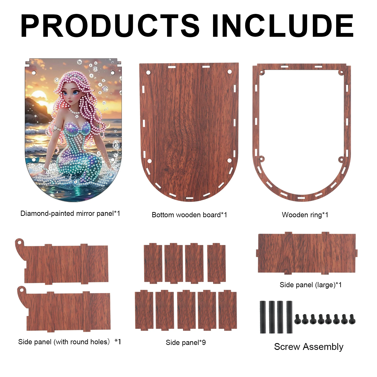 Diamond Painting Curved Storage Box Kits,Cute mermaid Diamond Art Special Shape Diamond Ornaments Storage Box Decor Home Gifts view 3