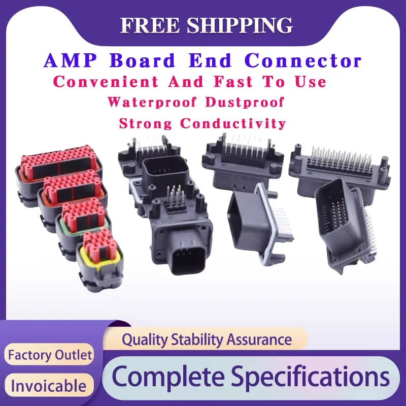 

1/5/20PCS AMP 26/34/60 PIN Waterproof PCB Connector Male/Female Harness Plug & Socket for ECU, Automotive Aviation Control Board