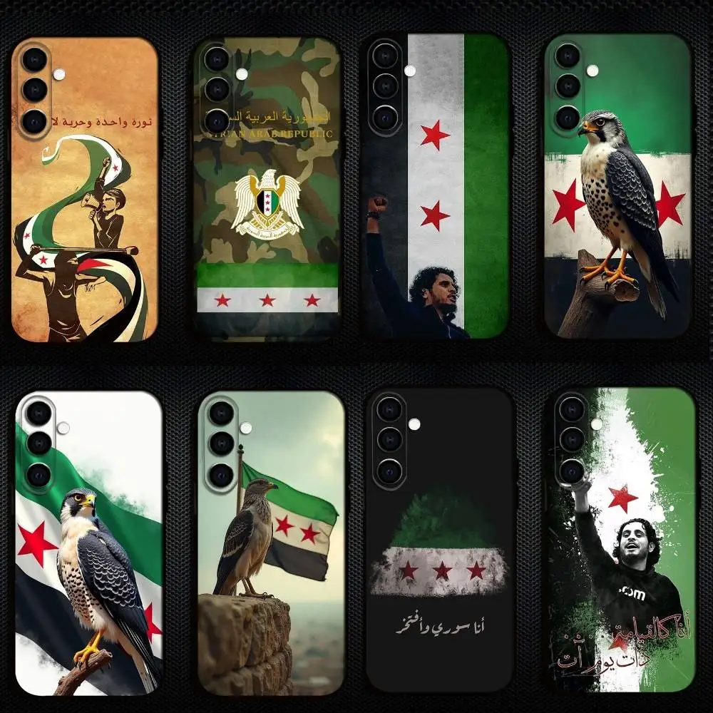 

Syrian Syria Flags Phone Case For Samsung Galaxy A73,A72,A71,A70,A53,A52,A51,Others Soft Black Cover